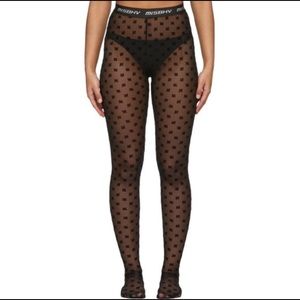 MISBHV Monogram Mesh High Waisted Tights Black